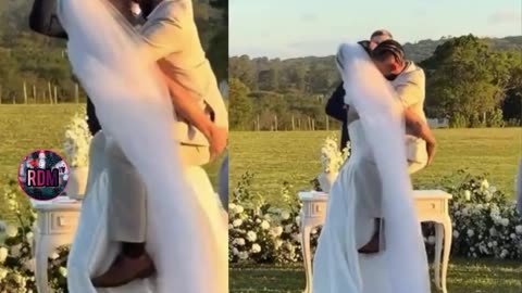 A man was picked up by his bride and kissed at his wedding. 👀😭💍