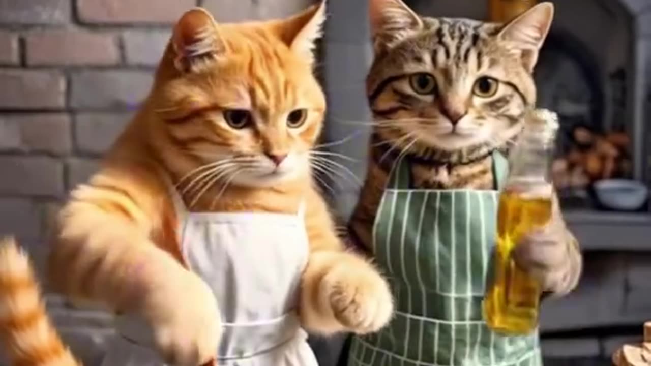 Funny cat cocking