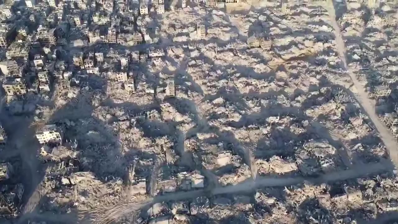 Aerial footage shows the extent of destruction in Jabalia