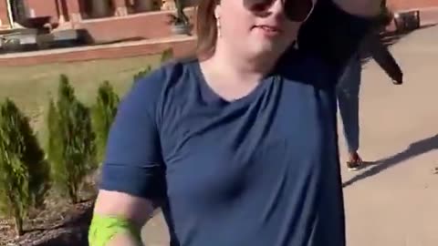 Deranged leftist student just TRASHED a YAF student table at Oklahoma State University @okstate .