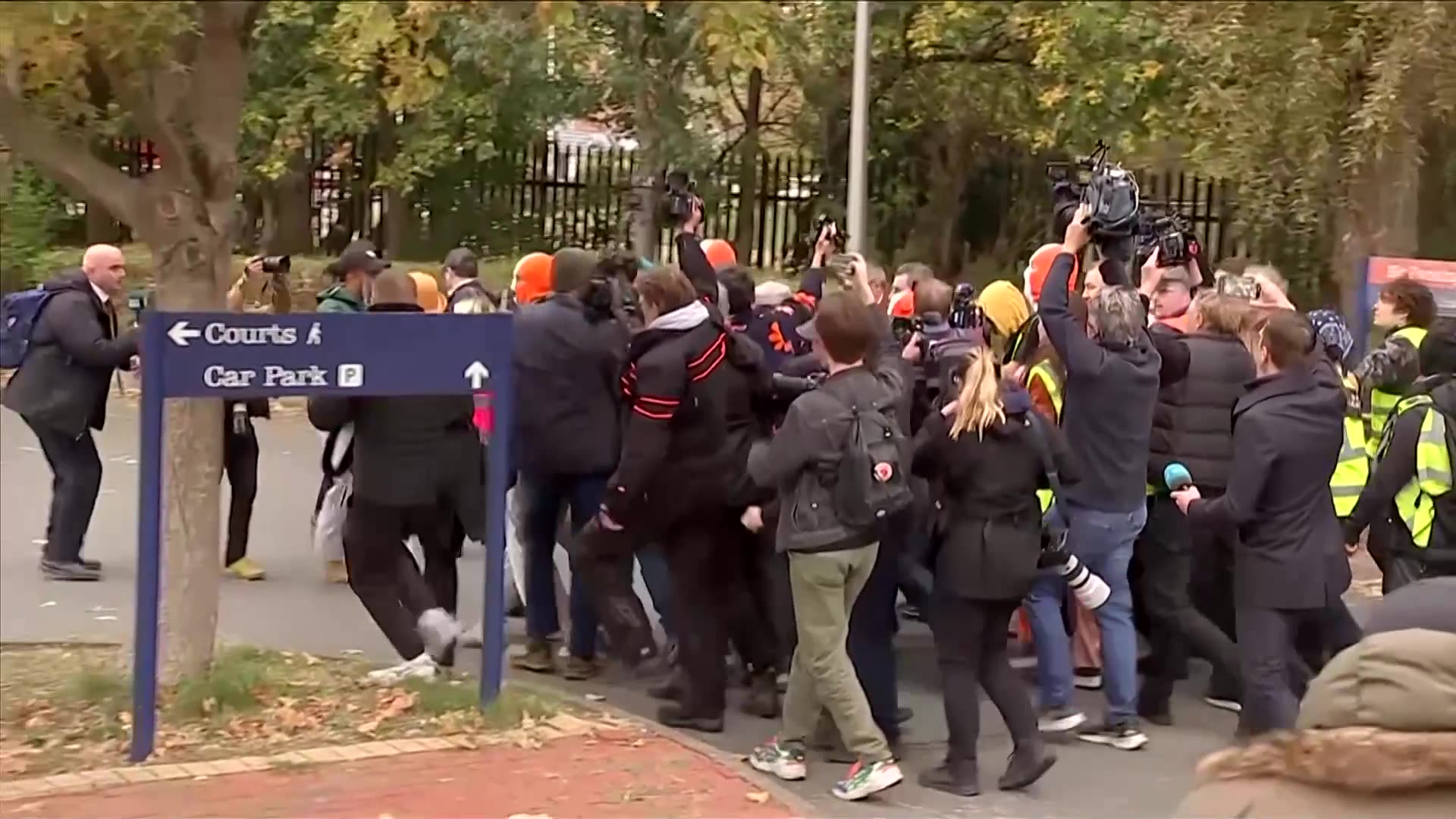 Kneecap arrives for band members terrorism charge court hearing