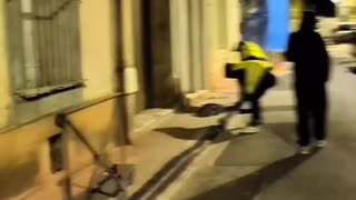 The French don't want to see sidewalk with LGBTQ colors so they erase everything.