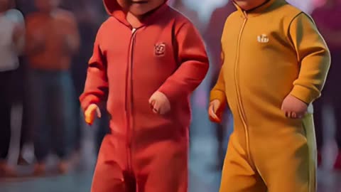 Twin Babies Breakdancing 🤩🍼 | Cutest Dance Battle Ever! #Shorts #cutebaby #FunnyShorts