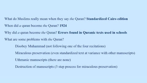 Has the Quran Changed over Time (Islam Critiqued)