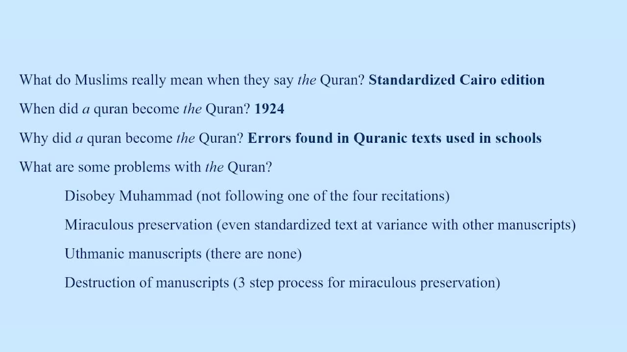 Has the Quran Changed over Time (Islam Critiqued)