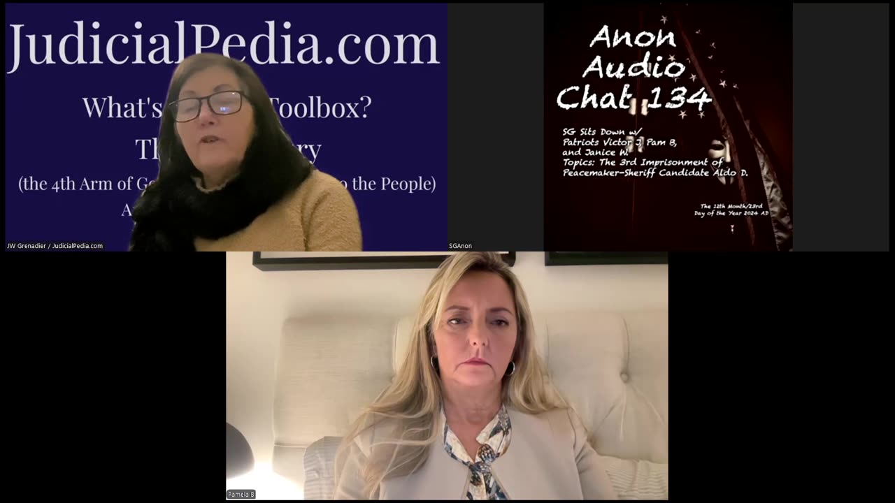 (12/23/2024) | AUDIO CHAT 134 | SG Sits Down w/ Patriots and Peacemaker Aldo Advocates Janice & Pam: Justice in an Unjust System