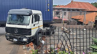 Truck towed after accident in residential area