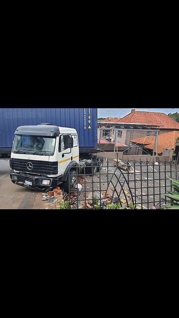 Truck towed after accident in residential area