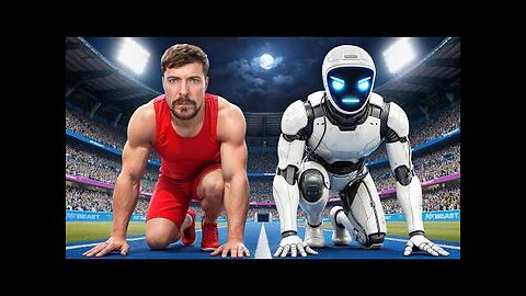 World's Fastest Man Vs Robot!