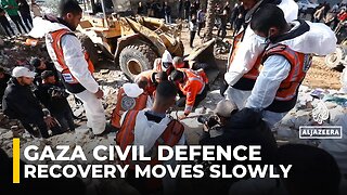 Gaza civil defence struggles through tonnes of rubble to recover thousands of buried Palestinians