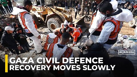 Gaza civil defence struggles through tonnes of rubble to recover thousands of buried Palestinians