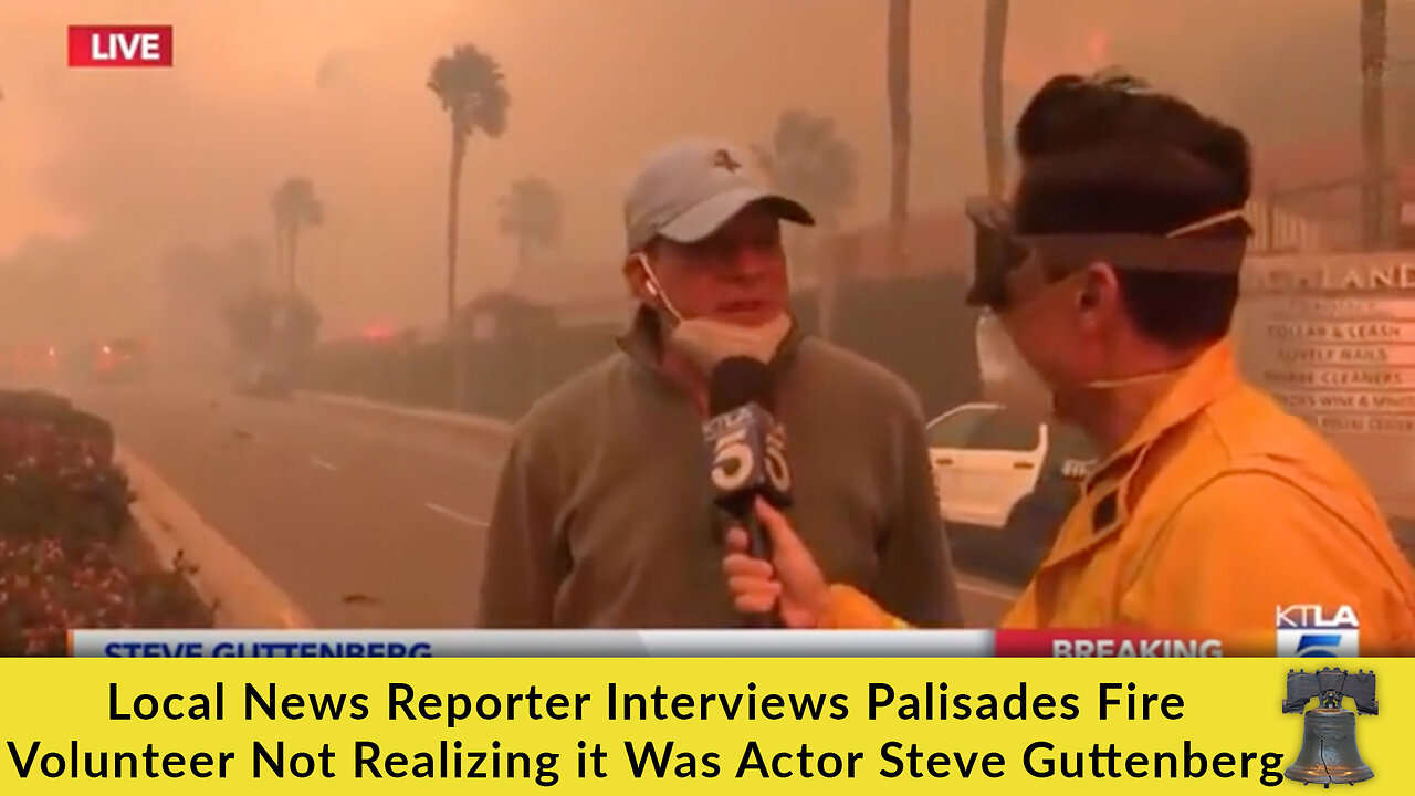 Local News Reporter Interviews Palisades Fire Volunteer Not Realizing it Was Actor Steve Guttenberg