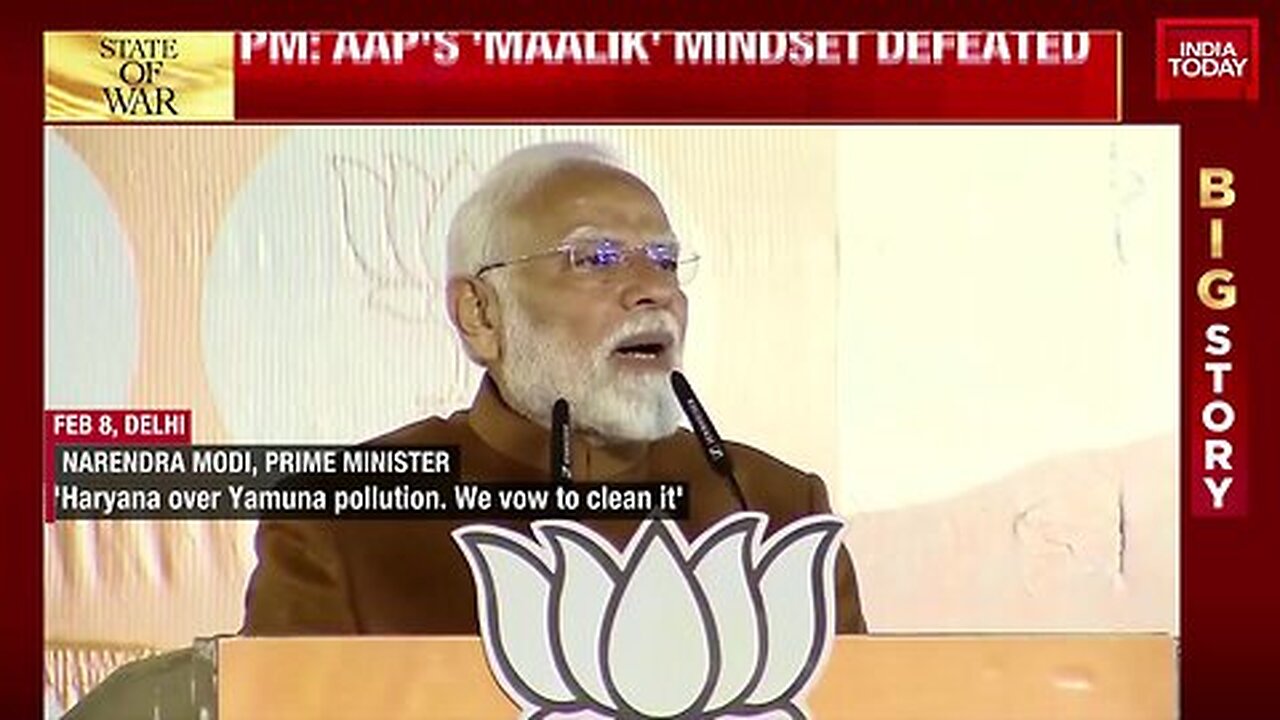 PM Modi's Victory Speech_ Attacks On AAP And Congress, Promises For Delhi _ India Today