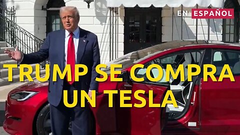 En Español, Trump se compra un Tesla y lo prueba junto a Elon Musk