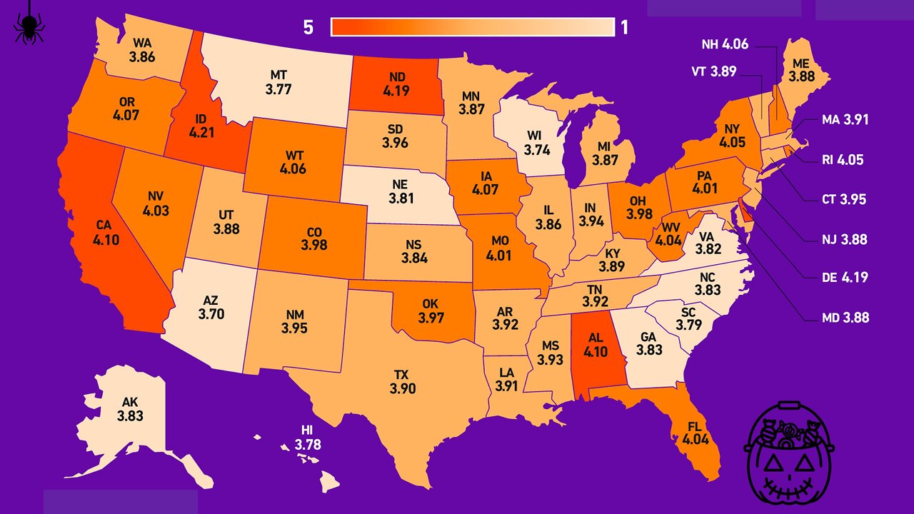 Which states have the biggest Halloween fanatics?