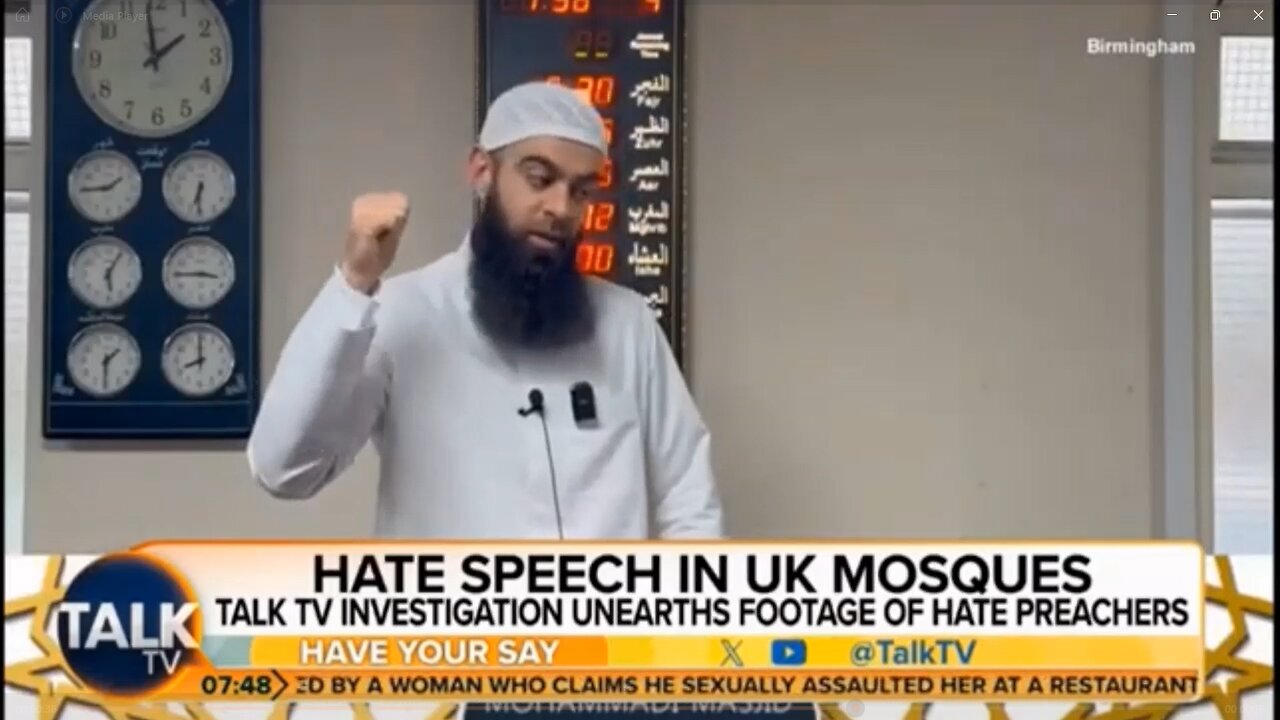 UK Mosque hate preachers calling for slaughter of Jews.