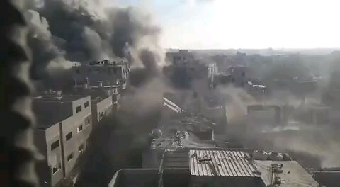 Footage from the Israeli strike in Gaza in response to Hamas attack