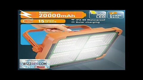 Camping Lantern 20000mAh High Solar Rechargeable LED Tent Light with Magnet Powerful Review