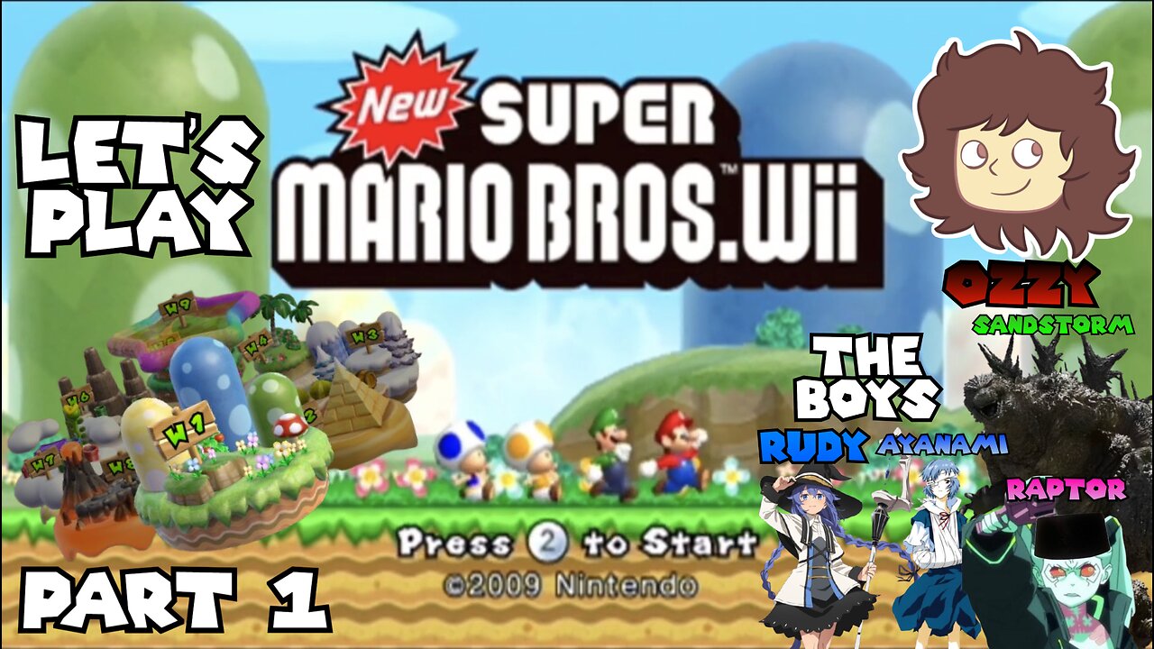 And So It Begins... Old Let's Play New Super Mario Bros. Wii (Wii) - World 1/Part 1 w/The Boys