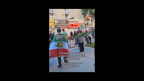 U-Haul drives through protestors in Cali