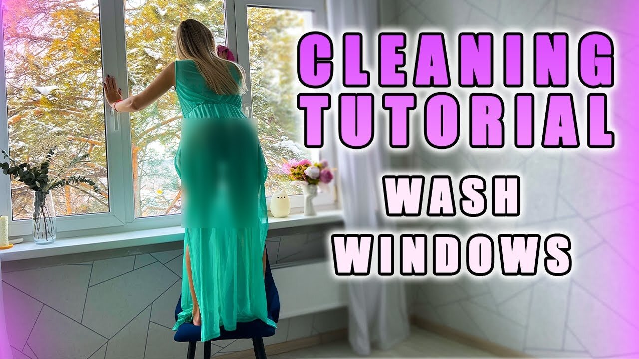 Calm Kitchen Window Cleaning Routine | Evening Light & Soft Mood | 4K