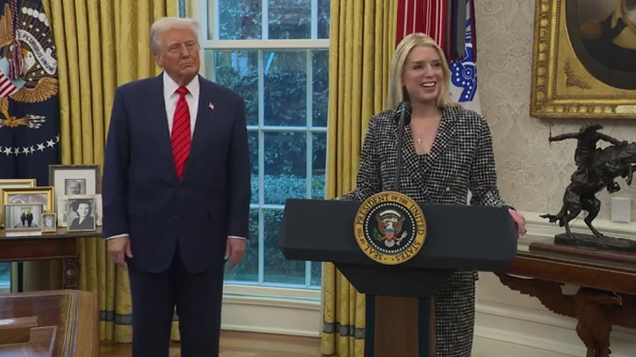 President Trump Swears In Pam Bondi as the U.S. Attorney General