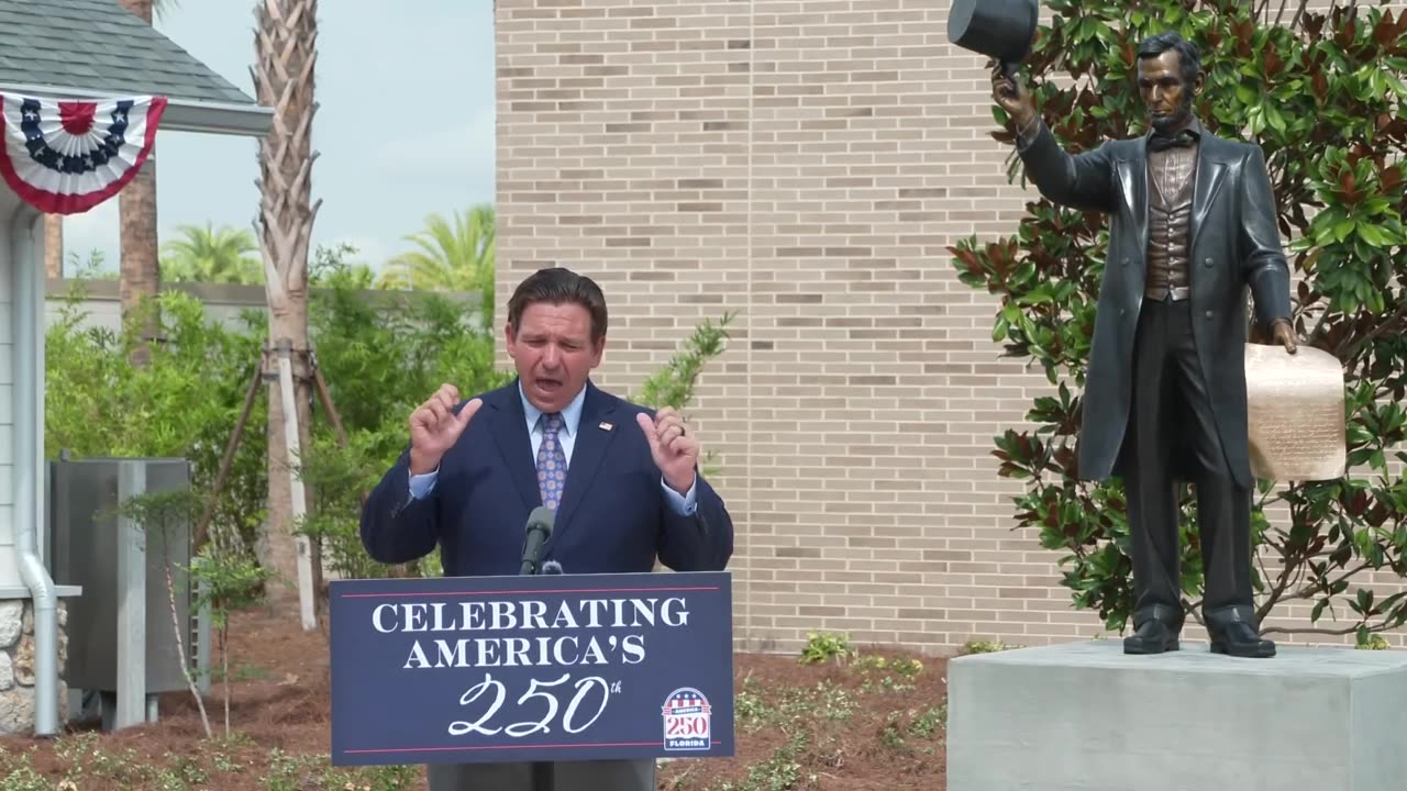 Governor DeSantis Unveils Statue of Abraham Lincoln in The Villages