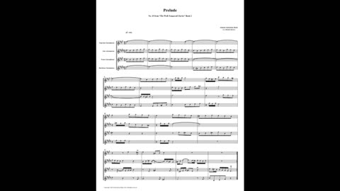 J.S. Bach - Well-Tempered Clavier: Part 2 - Prelude 15 (Saxophone Quartet)