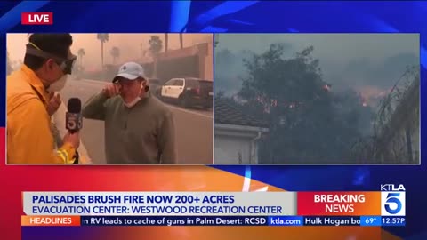 Local News Reporter Interviews Palisades Fire Volunteer Not Realizing it Was Actor Steve Guttenberg