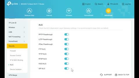 Website WebPage Interface TP-Link Tri-Band BE9300 WiFi 7 Router Archer BE550 (12-2025)