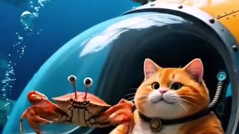 Cat vs Crab 🐱🦀 | Funny AI Short Video