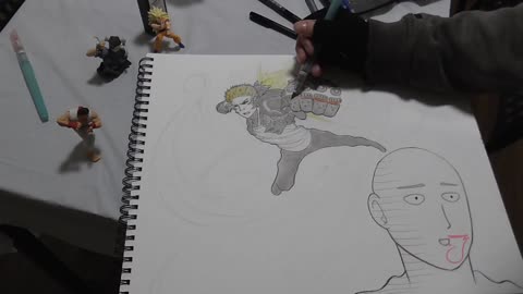 Speed Drawing 14 (Saitama and Genos, One Punch Man)