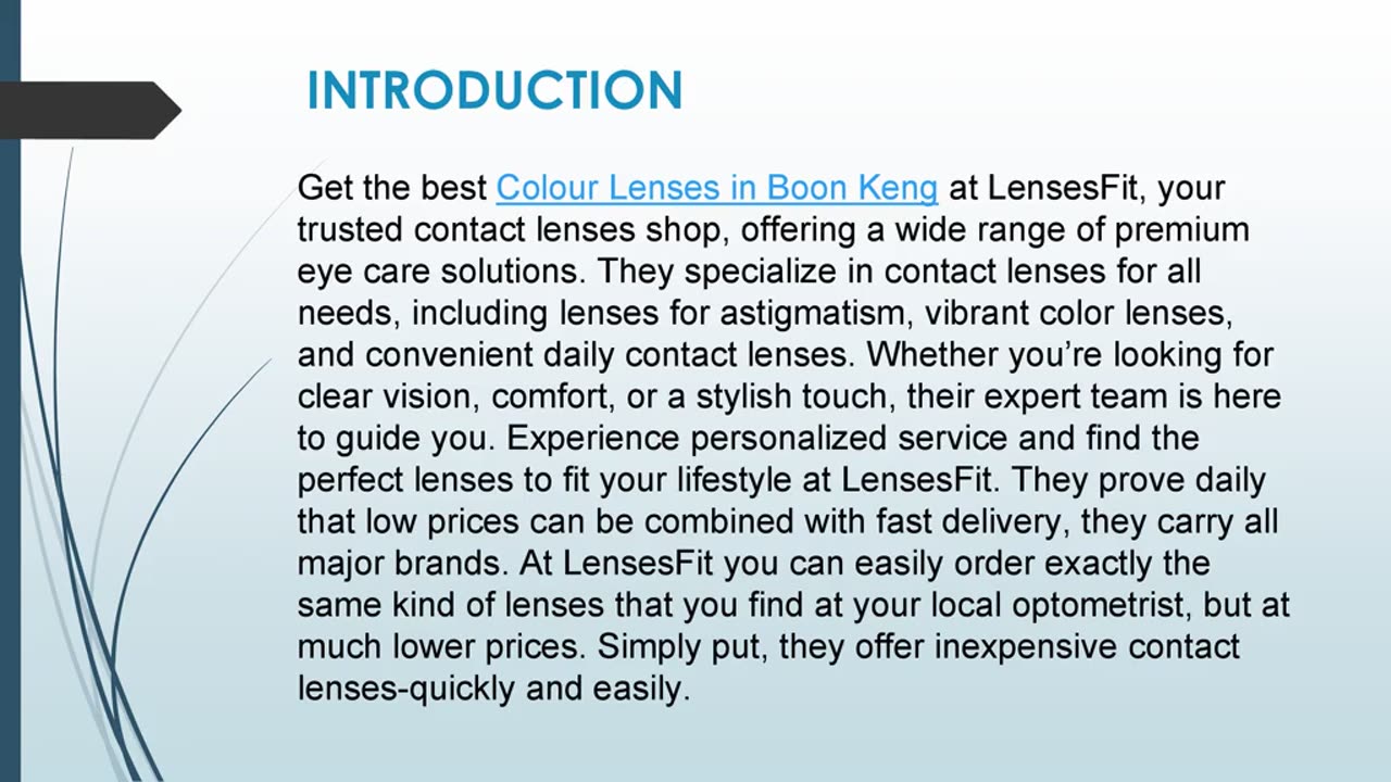 Get the best Colour Lenses in Boon Keng