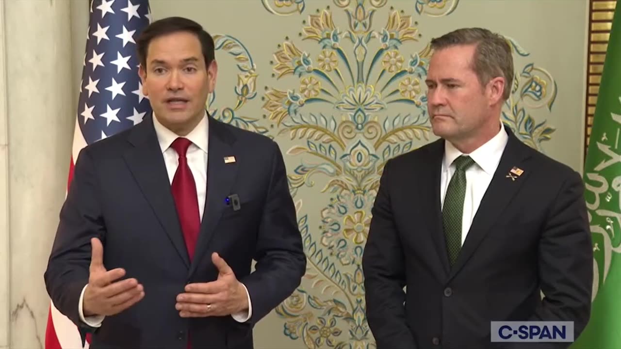 Secretary Rubio and National Security Adviser Waltz Speak to Reporters in Saudi Arabia