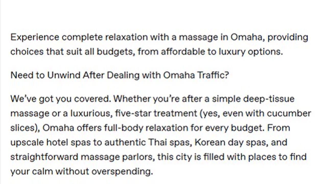 A Massage in Omaha for Every Budget