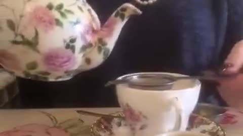 Afternoon tea with chocolate painted nails