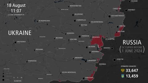 Russian Invasion of Ukraine Pokrovsk _ Donetsk Offensives - Every Day [Jun 1 to Feb 13 2025]