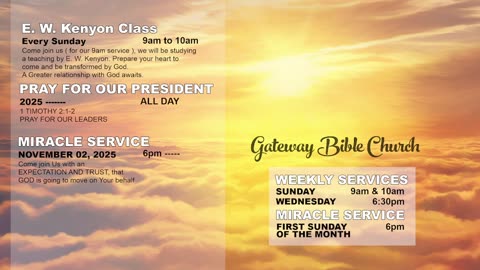 Wednesday Night Prayer (Pastor Tony Frazee) Gateway Bible Church 630pm 2025-10-29