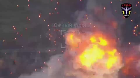 Russian Missile Strike Hits a Ukrainian Rocket Munitions Depot Near Pryvillia