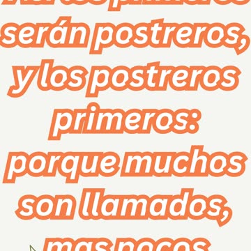 "Los Primeros Serán Últimos y los Últimos, Primeros" Mateo 20:16#shorts #youtubeshorts #ytshorts