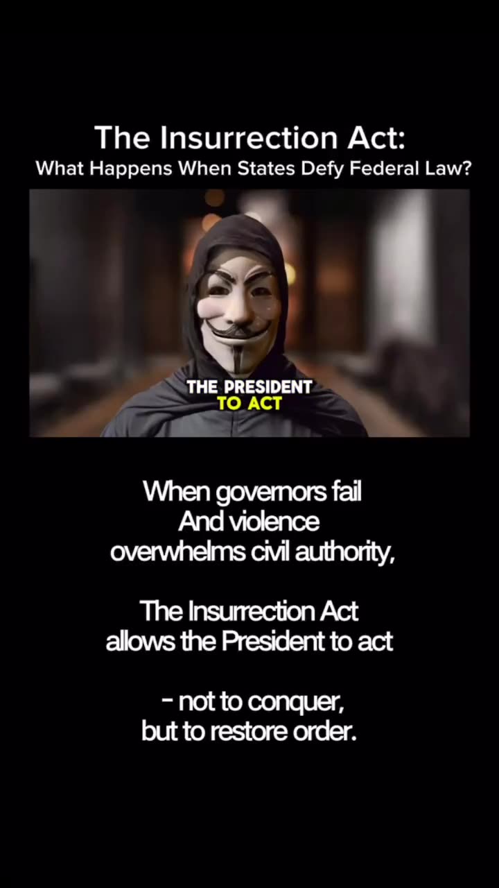 The Insurrection Act “When Federal Law Can’t Be Enforced By Normal Means.” Anonymous