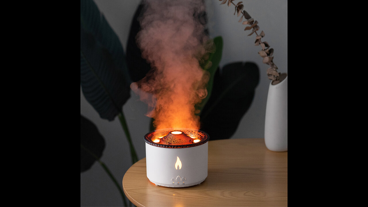 Ultrasonic 3D Flame Air Humidifier Essential Oil Diffuser LED Light Home Aroma Diffuser