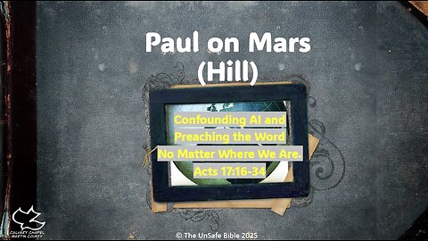 Acts 17:16-34 Paul on Mars (Hill)