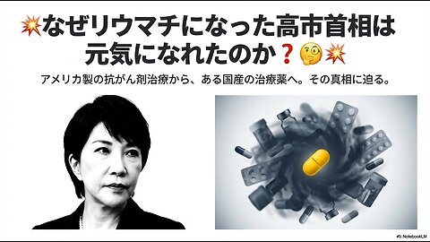 不治の病のリウマチ治療が教えてくれたこと：高市首相もたどったアメリカ・ファーストの標準治療から国産治療薬への道❣