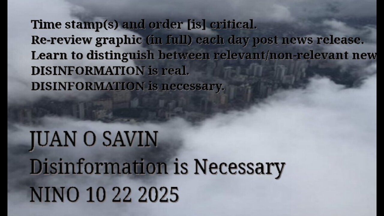 JUAN O SAVIN - Disinformation is Necessary - NINO 10 22 2025