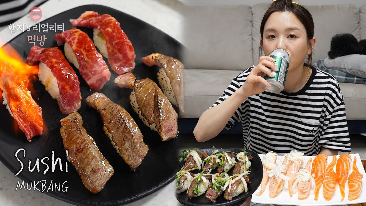 Salmon & Beef Sushi Recipe ☆ ft. Beer