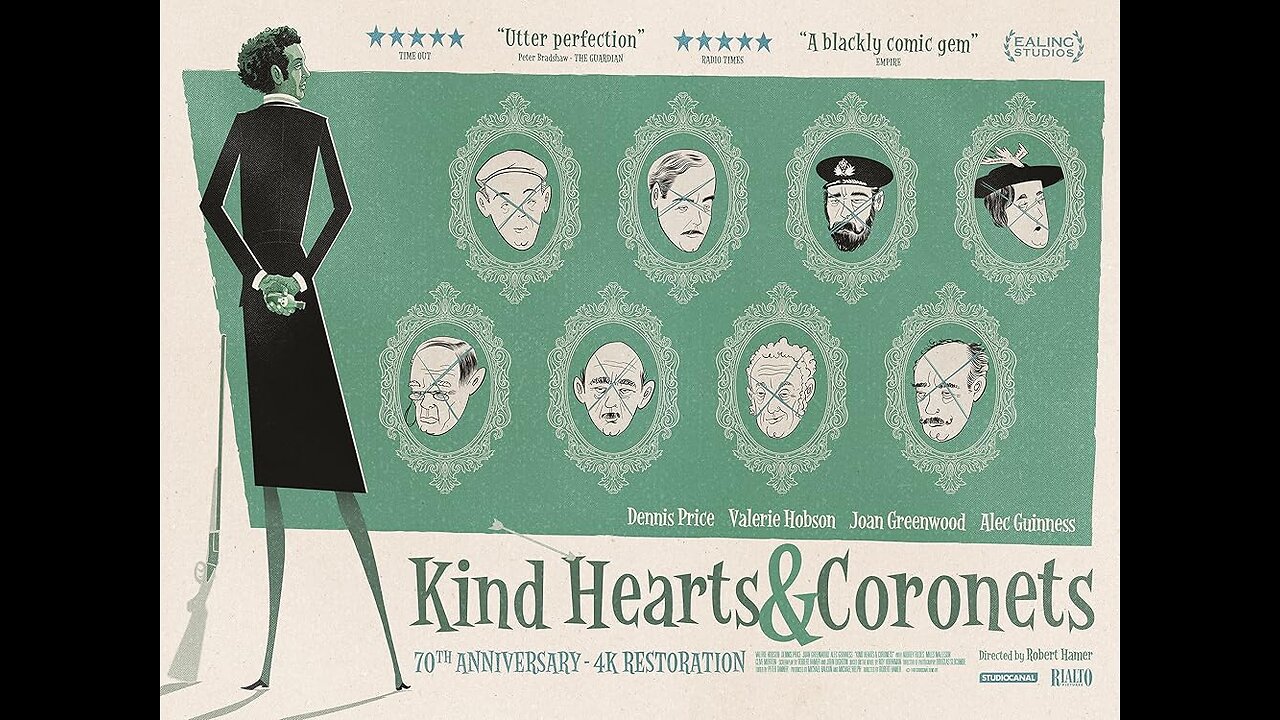 Kind Hearts and Coronets 1949 colorized (Dennis Price, Alec Guinness)