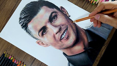 Mastering the Icon: A Realistic Colored Pencil Portrait of Cristiano Ronaldo