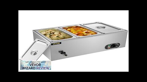 VEVOR Commercial Food Warmer 3-Pan 850W Electric Countertop Steam Table 15cm/6inch Deep Review