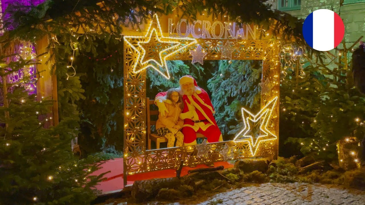 LOCRONAN 🎄CHRISTMAS on a MEDIEVAL town | Walking tour 🎅 FRANCE | 4K